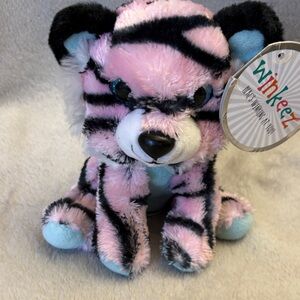 Wink Pink and Black Plush Tiger